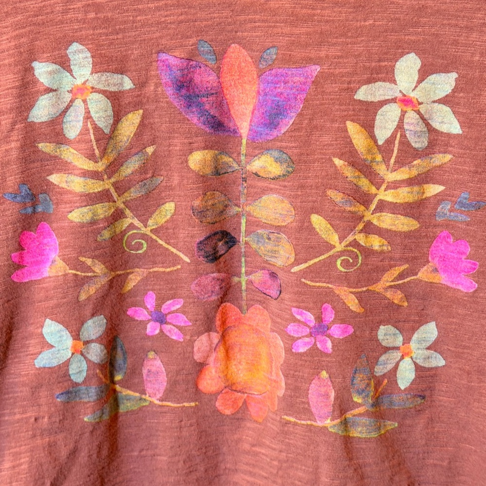 NATURAL LIFE Rusty Rose Floral Short Sleeve Tee - Picture 3 of 12